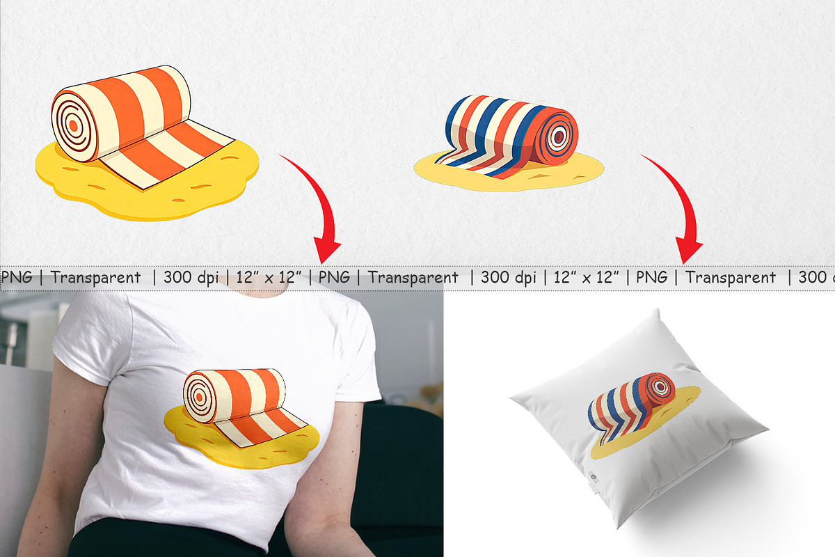 Beach Towel Clipart, a Graphic by Artnoy (Photo 3 of 5)