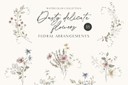 Dusty delicate floral clipart, a Decorative Illustration by long summer (Thumbnail 2 of 12)