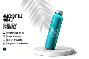 Water Bottle Mockup, a Packaging Mockup by Se٧enStudio