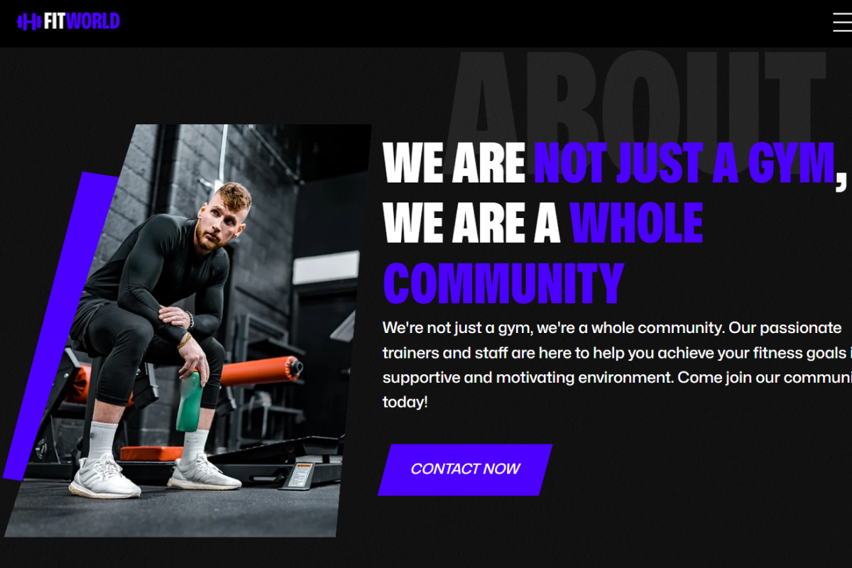 Wix Studio Gym Fitworld Template., a Wix Template by MuzammilMahida (Photo 2 of 18)
