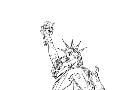 Statue of Liberty pencil sketch, an Illustration by Maria Kray