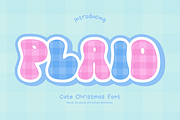 Plaid Chritmas Font, a Handwritten Font by Babymimiart (Thumbnail 1 of 9)