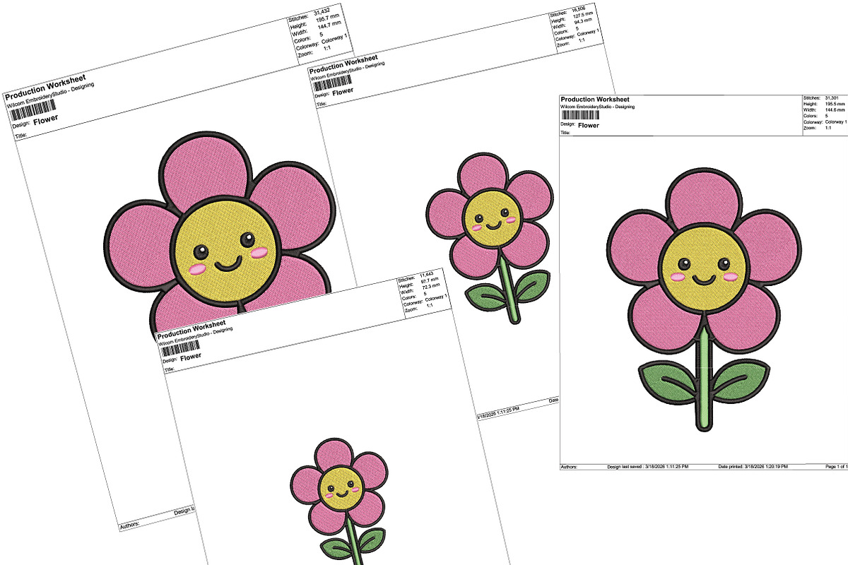 Flower Embroidery Design, an Illustration by DreamArtGraphic (Photo 4 of 4)