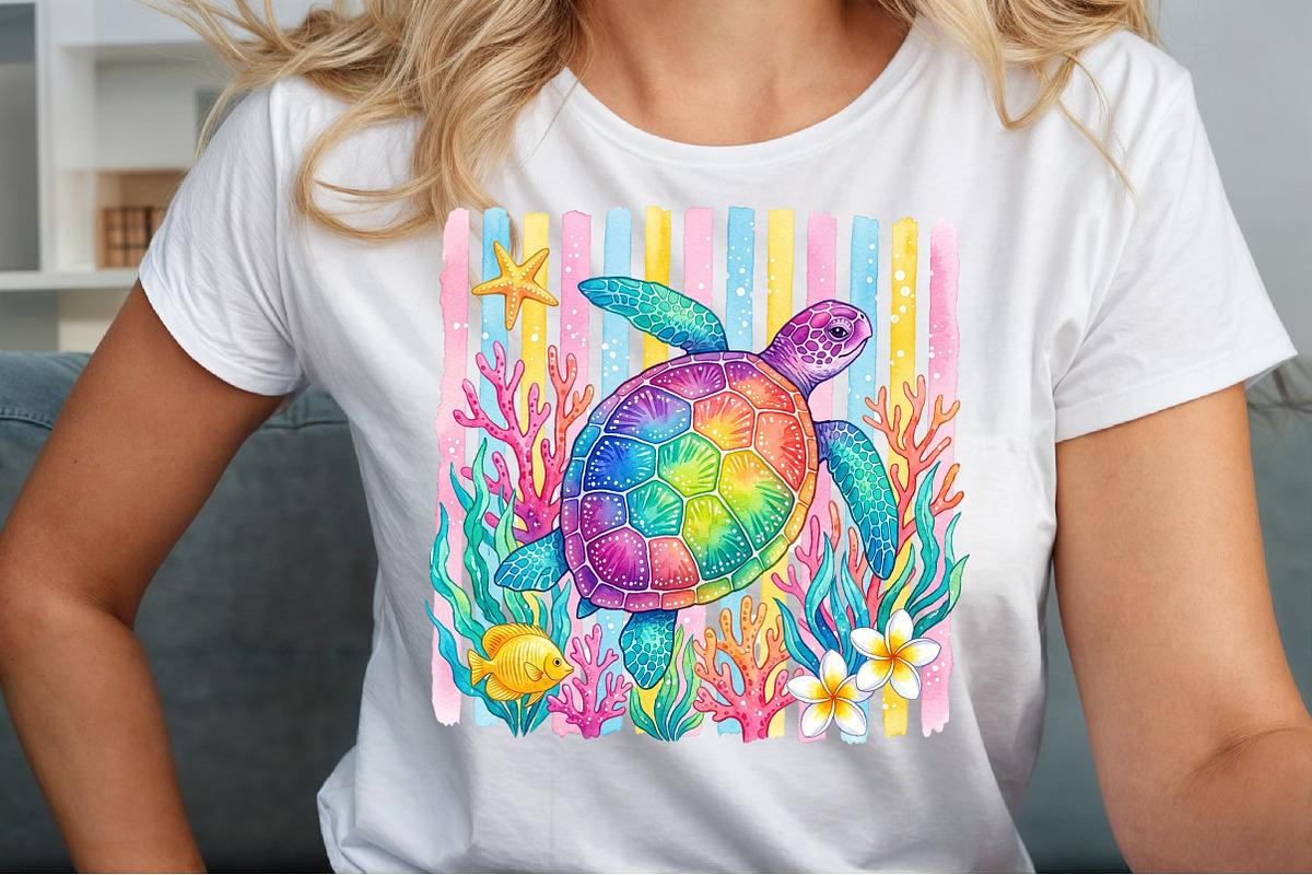 Brushstroke Summer Png Bundle Shirt, a Work Illustration by Sublimation Artist (Photo 5 of 9)
