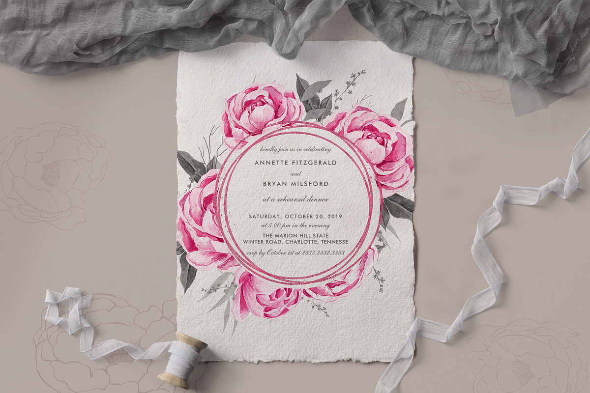 Peony Watercolor Collection, an Illustration by Backyard Rose (Photo 6 of 16)