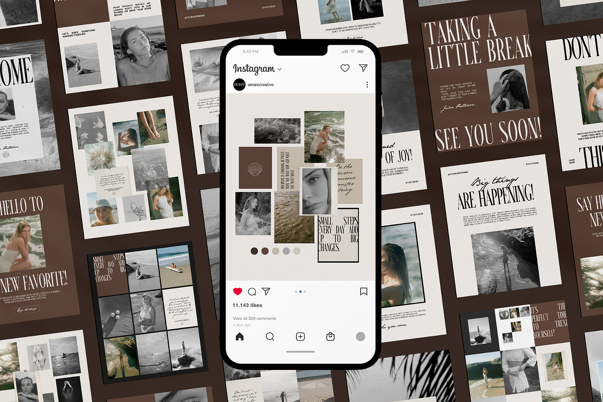 40 Instagram Post kit Canva Template | Amare Creative