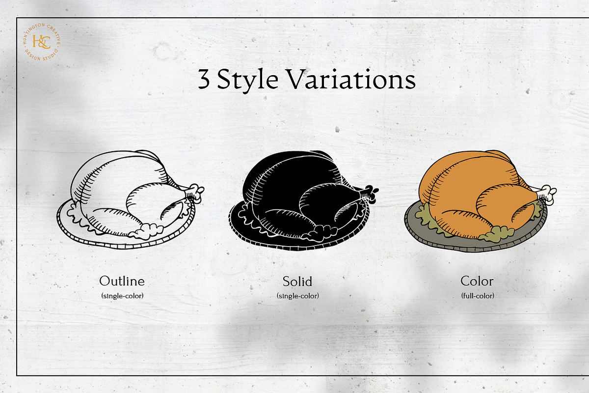 Hand Drawn Thanksgiving Images, a Seasonal Illustration by H&C Drawings & Designs (Photo 2 of 15)