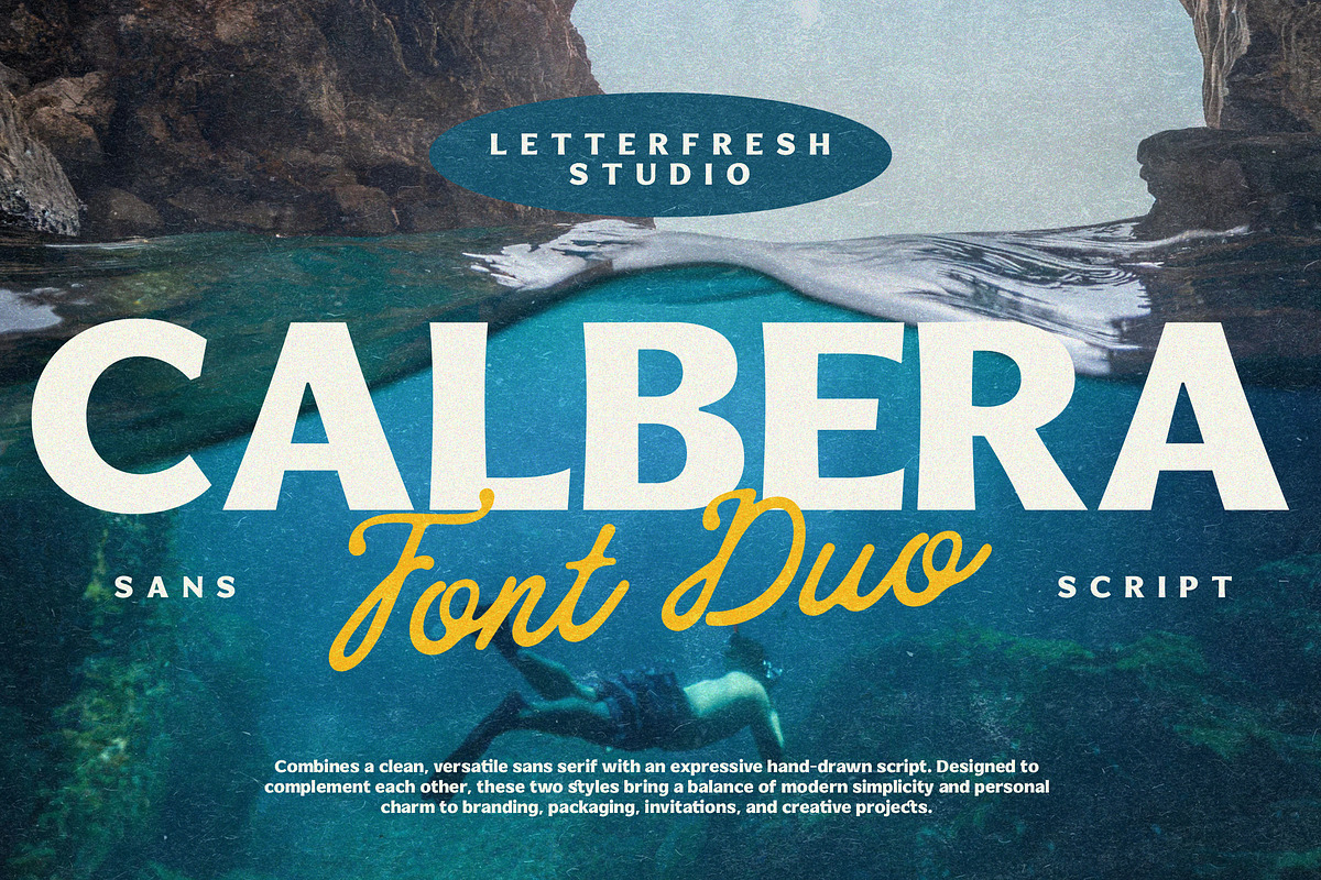 Calbera - Font Duo, a Script Font by Letter Fresh (Photo 1 of 13)