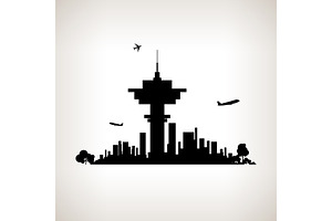 Control tower at the airport, a Work Illustration by Pundateam