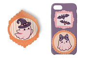 Cute Pink Ghost Frames PNG SVG, a Seasonal Illustration by Huckleberry Hearts (Thumbnail 3 of 3)