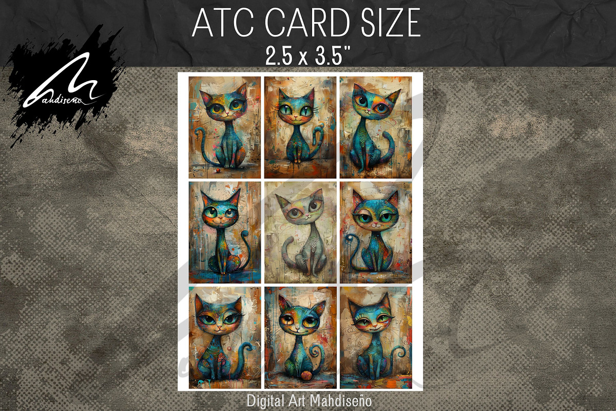Cute Quirky Cat, Junk Journal Pages, an Animal Illustration by Digital Art Mahdiseño (Photo 9 of 9)