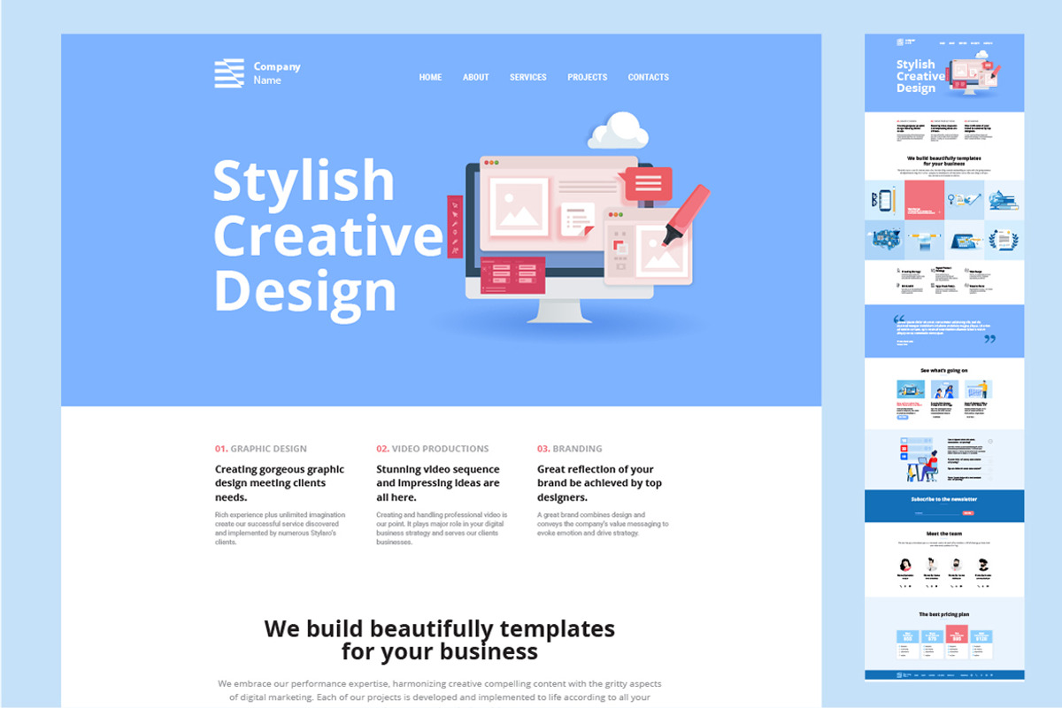 One page website design template, a Templates & Theme by PureSolution