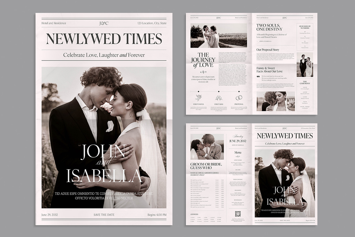 Wedding Newspaper Template, a Brochure Template by BrandPacks (Photo 4 of 4)
