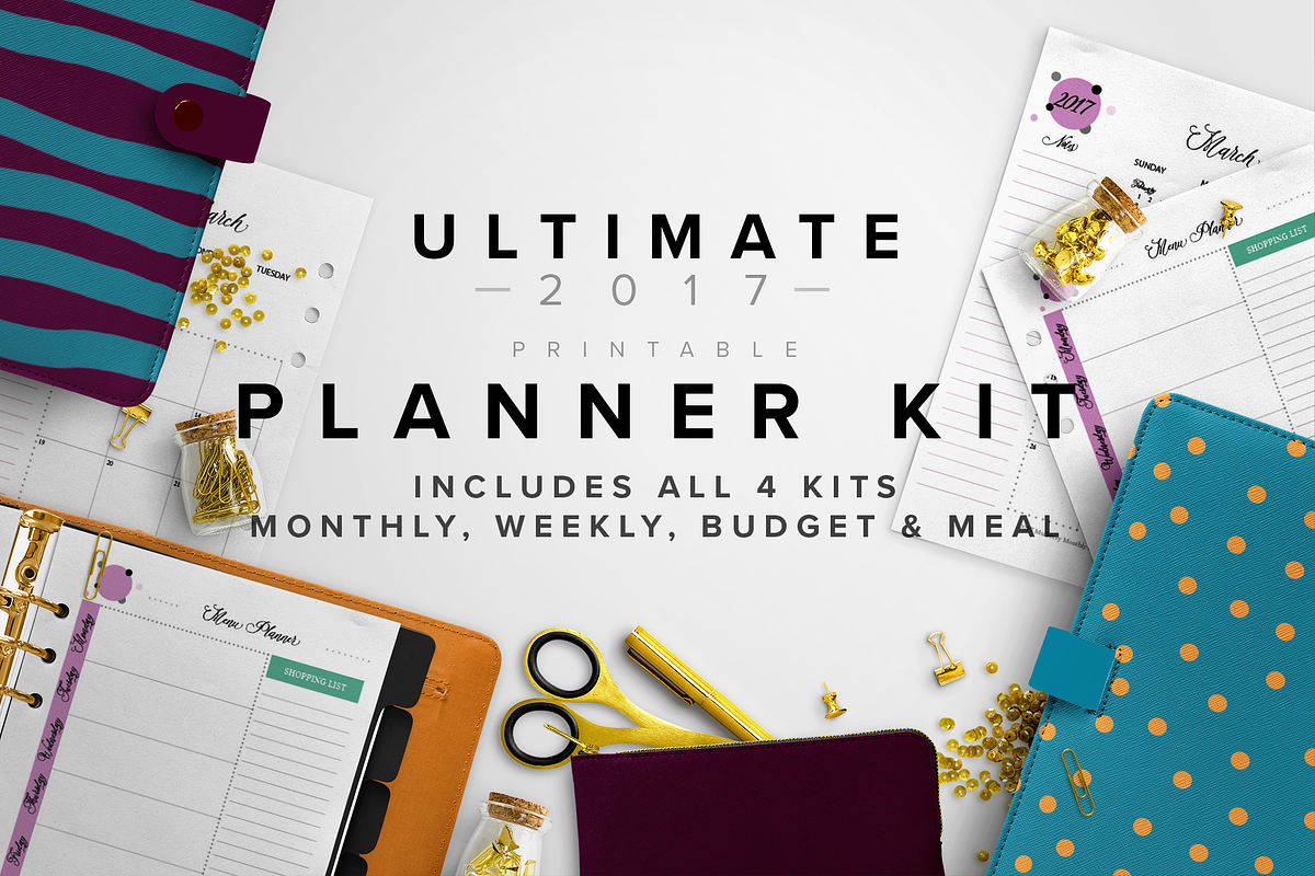 2017 Ultimate Planner Kit- 3 Sizes, a Stationery Template by Nerdy Girl Creative (Photo 1 of 3)