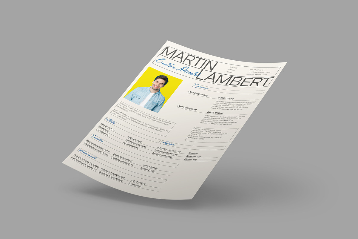 Creative Resume Template, a Resume Template by zroch design (Photo 6 of 7)