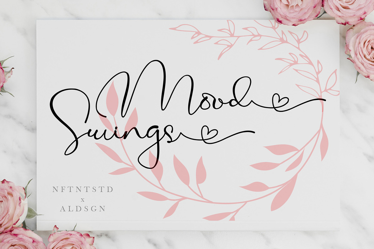 Mood Swings, a Script Font by Aldedesign (Photo 1 of 7)