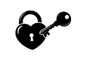 Heart Lock and Key Silhouette Icons, an Illustration by Designer_Momina (Thumbnail 27 of 51)