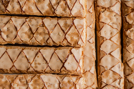Textured fresh baked puff pastry