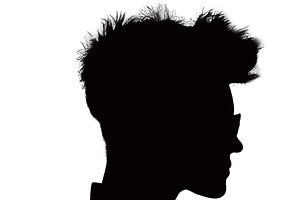 Woman With Short Modern Haircut Isolated Silhouette