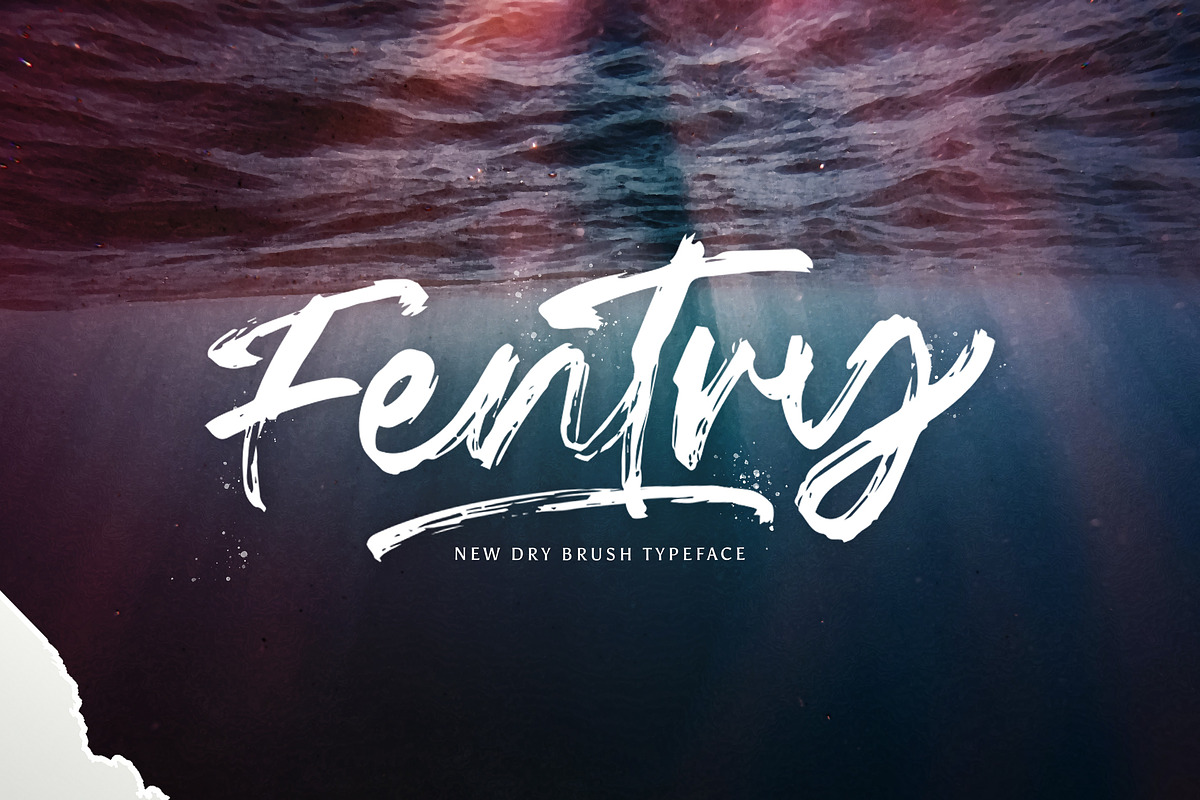 Fentry - Textured Brush Font, a Script Font by StringLabs (Photo 1 of 12)