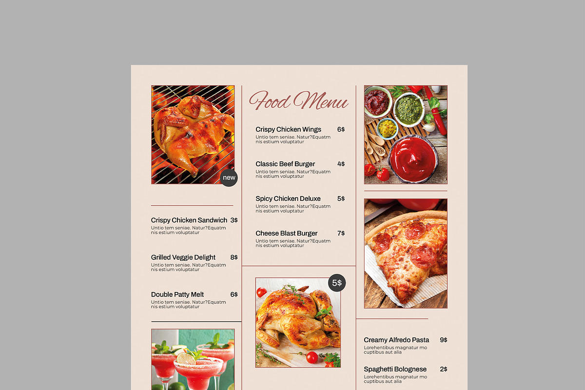 Delicious Food Menu Template, a Stationery Template by MightyDesign (Photo 4 of 8)