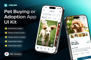 Piepaw Pet Buying or Adoption UI Kit, an UI Kit Template by Creative Perspective