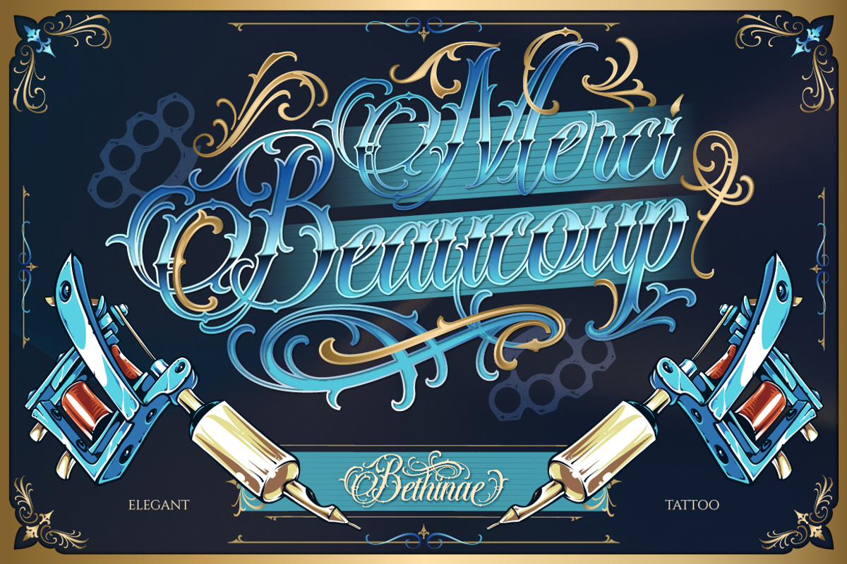 Bethinae, a Blackletter Font by Burntilldead (Photo 12 of 12)