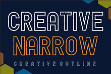 Creative Narrow Outline Font