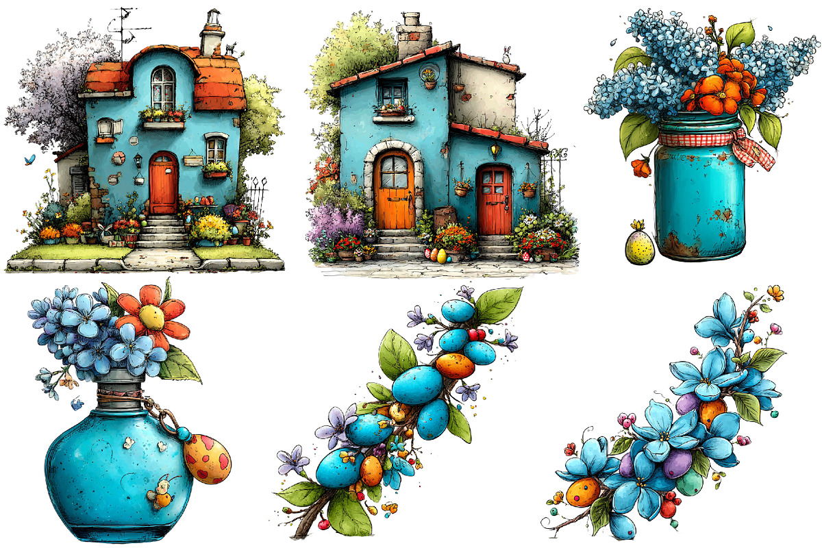 Easter Garden Sublimation Clipart, an Illustration by Designworld (Photo 2 of 5)