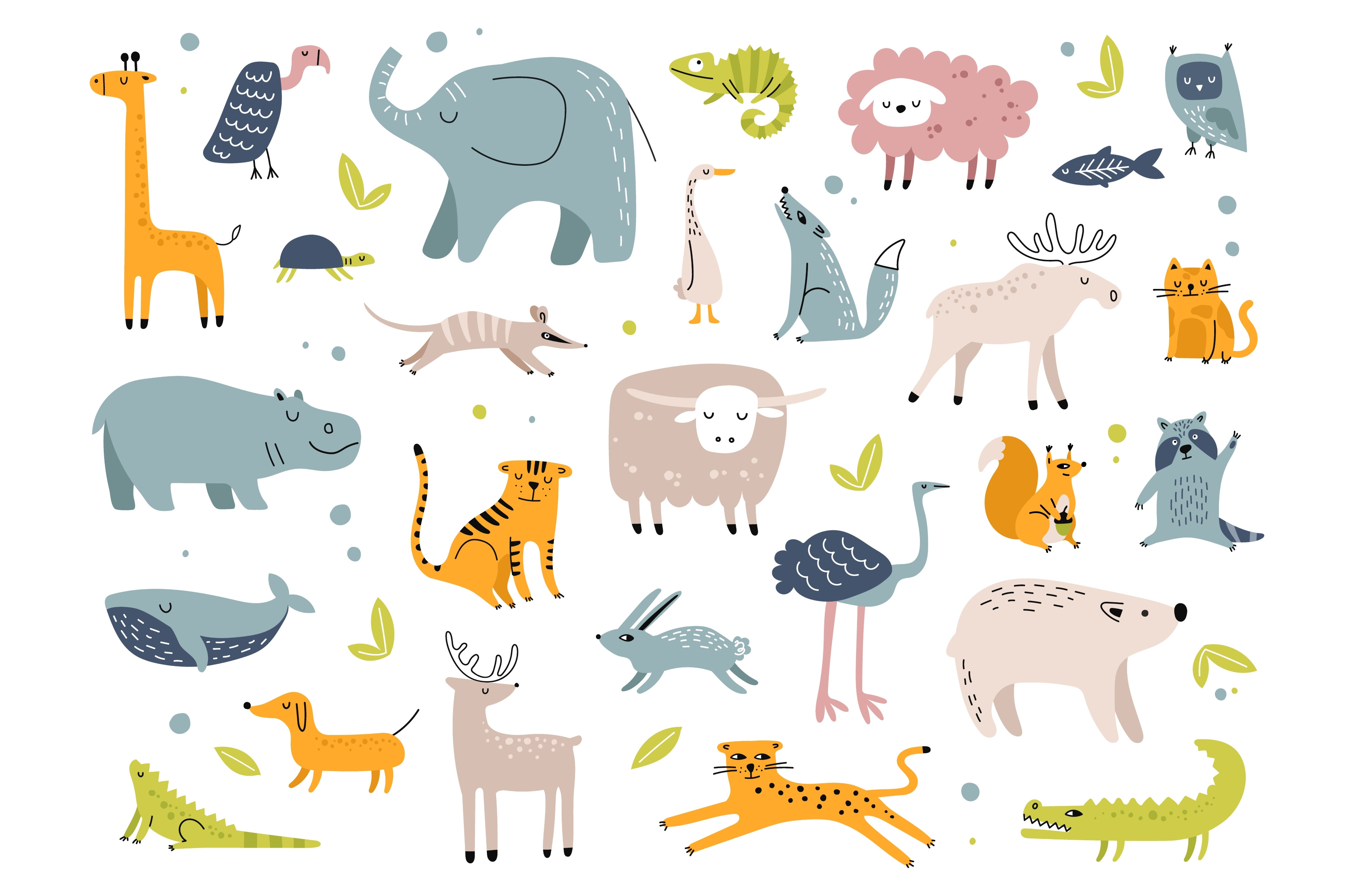 Scandinavian animals. Cute rabbit, an Animal Illustration by Frogella