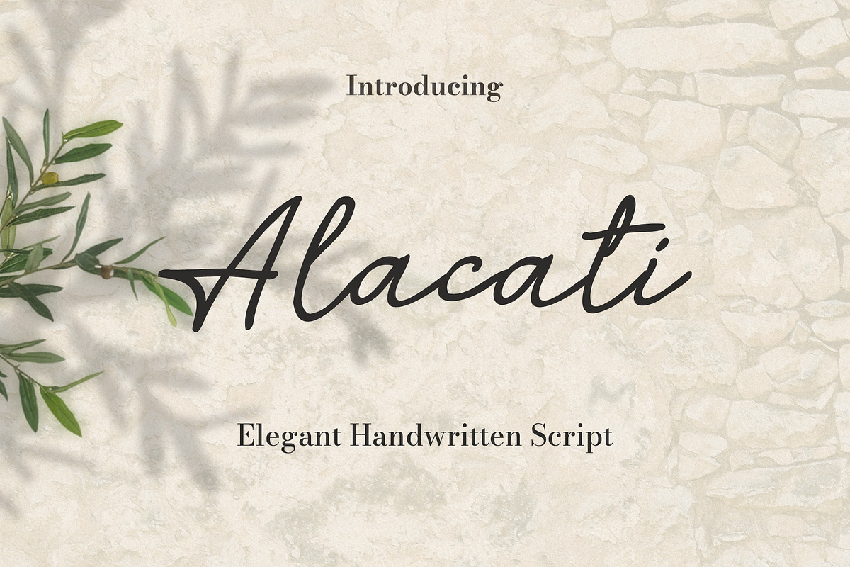 Alacati - Elegant Handwritten Script, a Handwritten Font by Mockmenot (Photo 1 of 6)