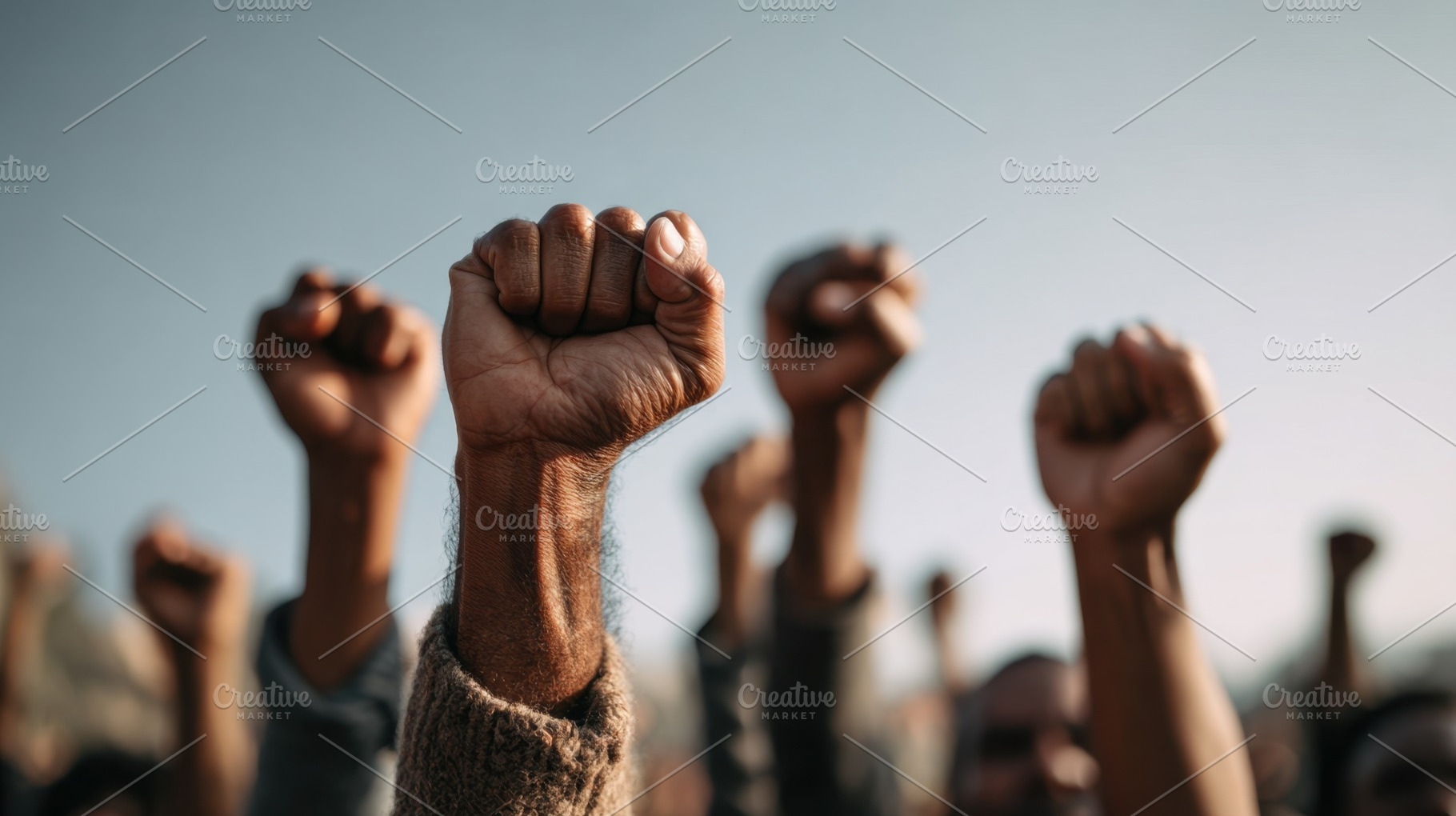 United fists in protest, a Photo by Beautiful things