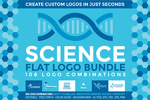 Science: 108 Flat Logos Bundle