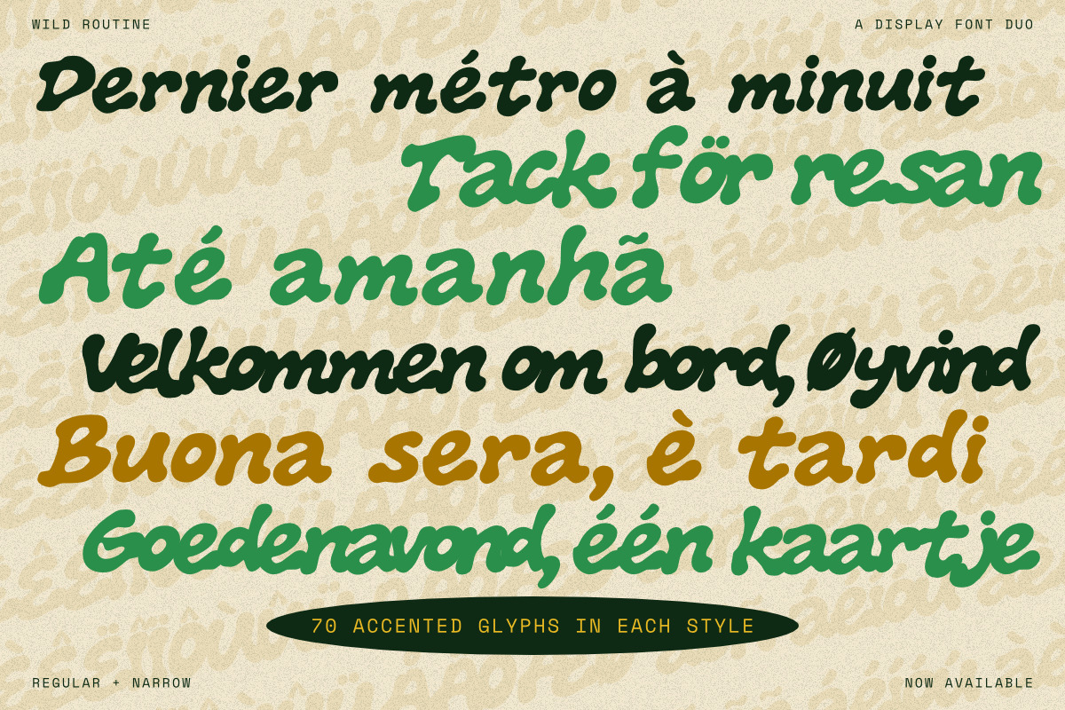 Wild Routine - Groovy Font Duo, a Sans Serif Font by Rillatype Studio (Photo 7 of 9)