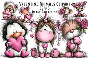 Valentine Whimsical Animals Clipart, an Illustration by Dream Creation (Thumbnail 1 of 8)