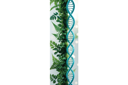 Blue DNA helix intertwined with