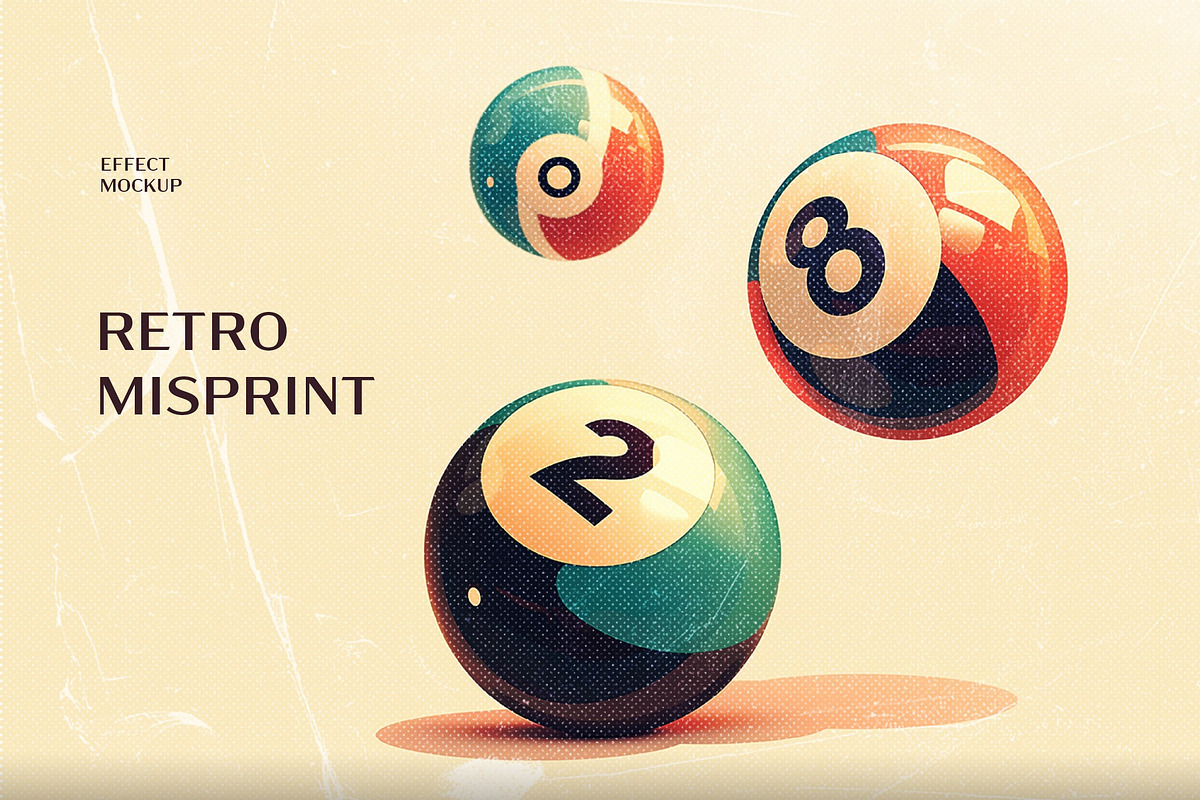 Retro Misprint Effect Mockup, a Layer Style Add-On by studiogstock (Photo 1 of 2)
