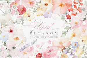 Watercolor Flowers - FLUID BLOSSOM, an Illustration by Beigetime