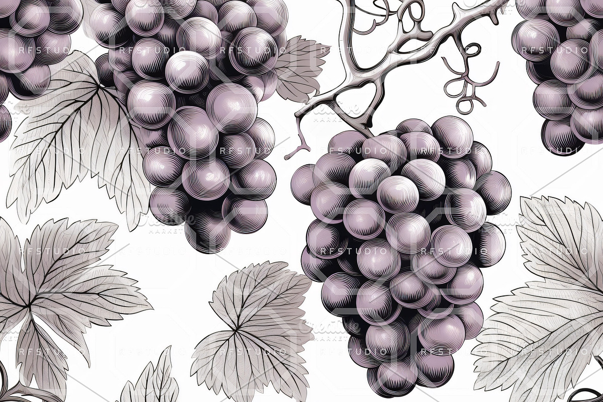 GYPSY GRAPES. Seamless Pack, a Texture Illustration by RefinedFantasyStudio (Photo 8 of 9)