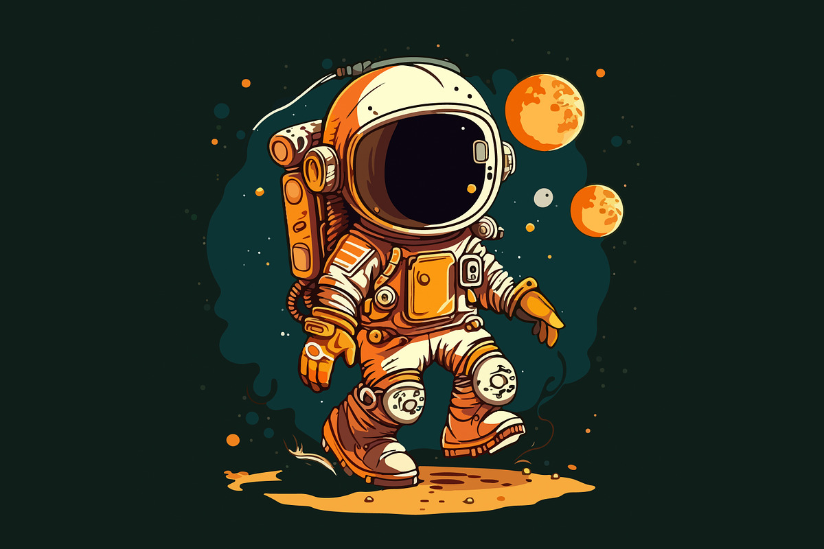 Astronaut t-shirt bundle. 20 vector, a Technology Illustration by Fractal fonts & graphics (Photo 21 of 21)