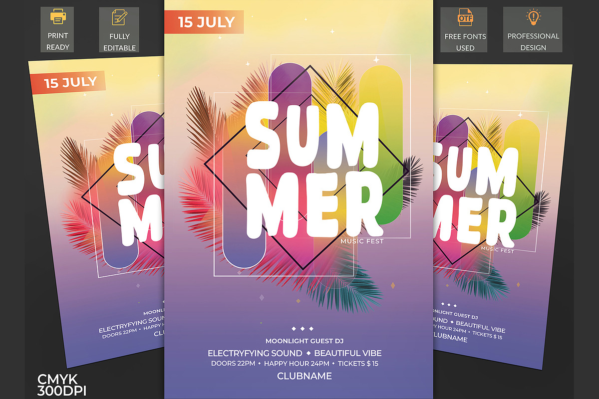 Summer Music Fest flyer/poster, a Flyer Template by kamalrawat_gd (Photo 2 of 2)