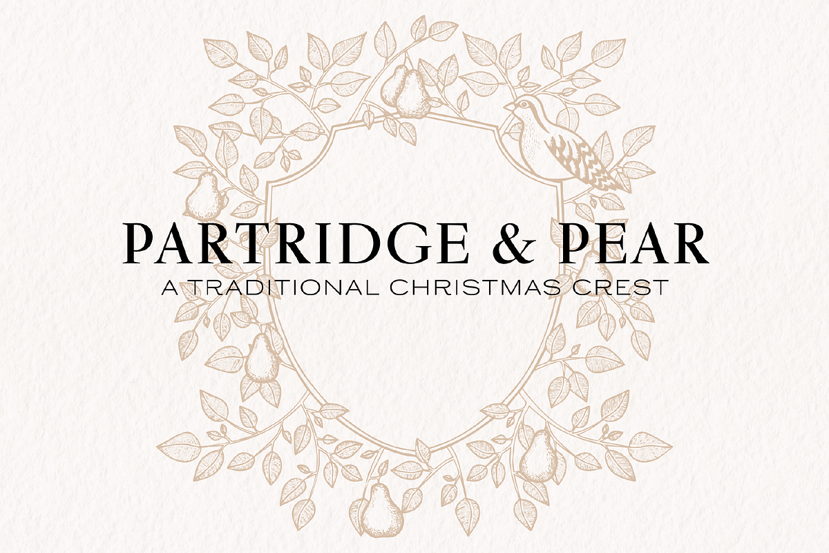Partridge & Pear | Christmas Crest, a Seasonal Illustration by The Happy Ginger Co. (Photo 1 of 4)