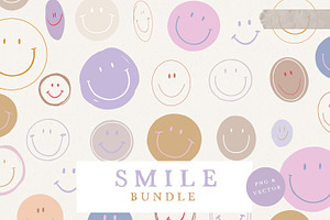 SMILE FACE LILAC / Png Vector File