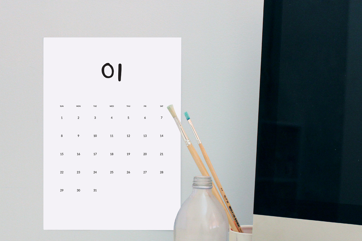 Twenty Seventeen Numbered Calendar, a Stationery Template by Made By Hamilton (Photo 2 of 5)