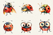 Quirky Funny Ladybug Clipart, an Illustration by OK Design (Thumbnail 5 of 5)