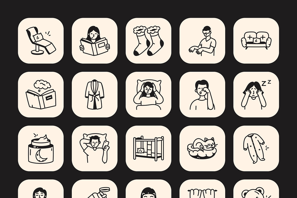 Sleep Doodle Icon Set, an Outline Icon by Vectors Market (Photo 8 of 8)