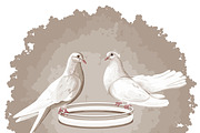2 DOVES ON A RING IN VECTOR, a Decorative Illustration by Nadin_Lebedeva (Thumbnail 4 of 4)