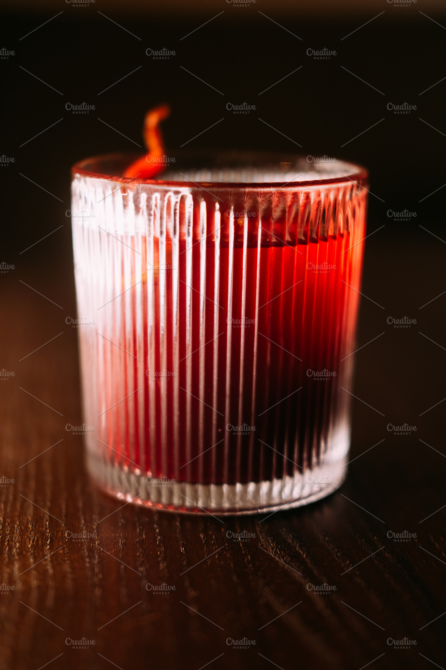 Negroni glass alcoholic drink cocktail liquor mix, a Food & Drink Photo by Photo Drive Studio
