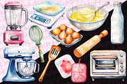 Baking Supplies Watercolor Clipart, a Food Illustration by LekoArt (Thumbnail 2 of 6)