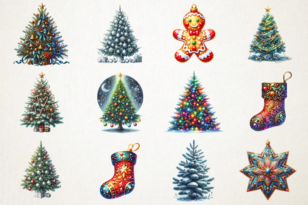 Christmas Tree & Ornaments Cliapart, an Illustration by RobertsArt (Photo 4 of 7)